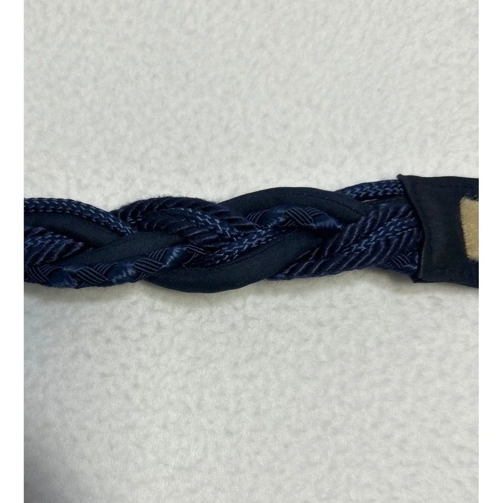 VTG Ginnie Johansen Inc. Braided Wrap Belt Navy 100% Silk 24
